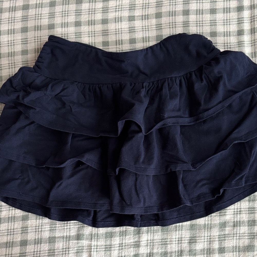 Hollister Navy Tiered Ruffle Skater Skirt